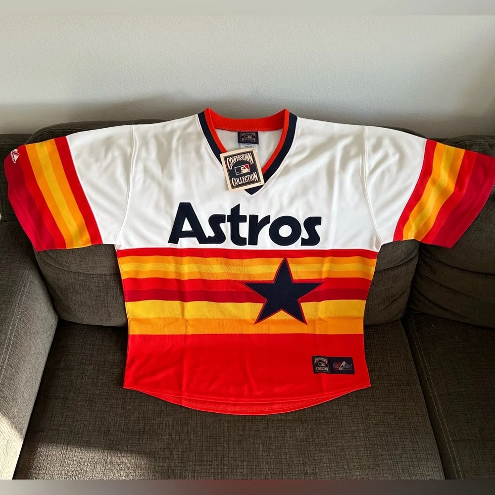 Majestic Authentic Houston Astros Retro Throwback MLB Baseball Jersey Men’s Sz M - Picture 1 of 7